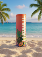 Starbucks Hawaii Collection: Limited Edition Tropical Fruit & Palm Stainless Steel Insulated Tumbler - 16oz