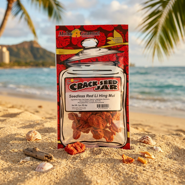 Aloha Gourmet Seedless Red Li Hing Mui, Authentic Hawaiian Dried Plum, 2 oz