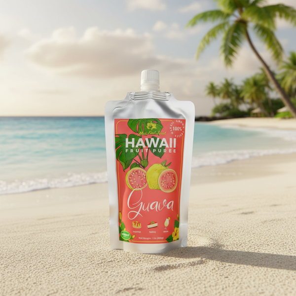 Maui Fruit Jewels Guava Fruit Puree, 100% Pure Hawaiian Guava Pulp, Not from Concentrate, Drink Mixer & Dessert Base, 12oz