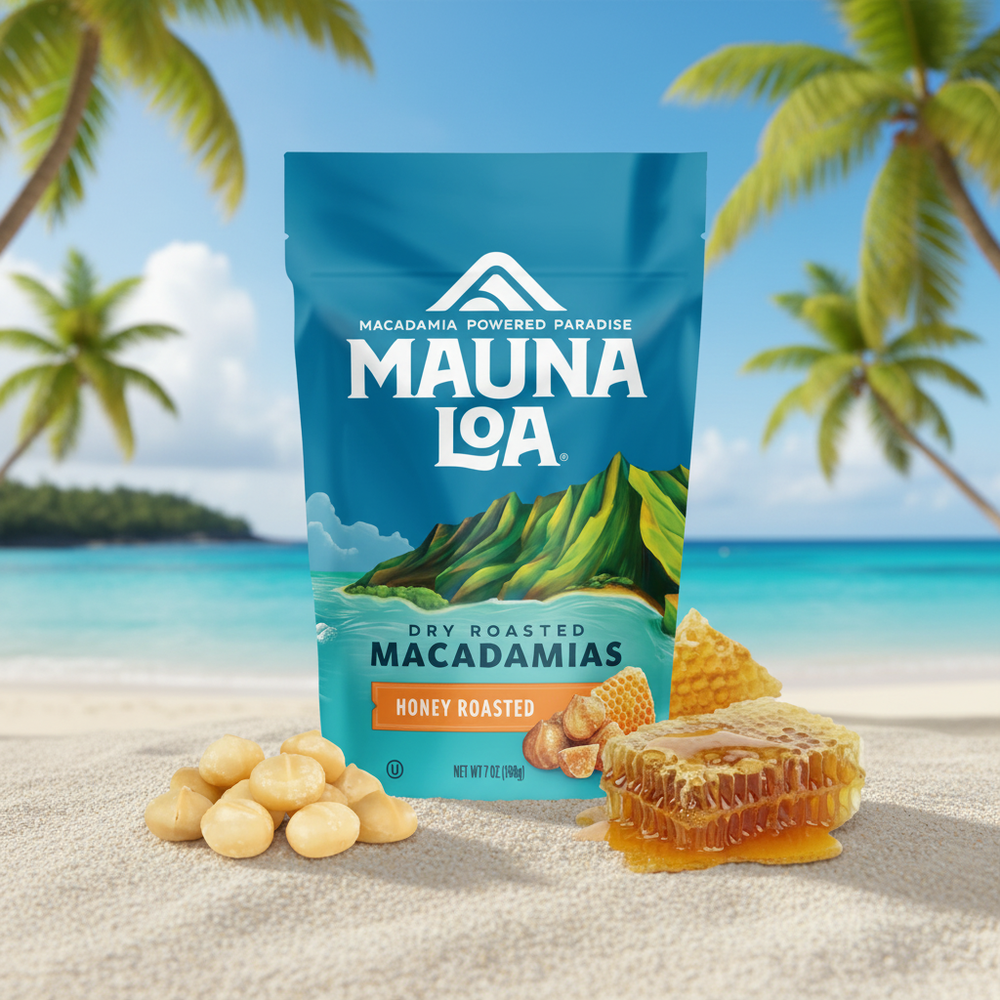 Mauna Loa Honey Roasted Macadamia Nuts - Golden Glazed 7oz Resealable Bag - Authentic Island Flavor