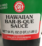 Halm's Authentic Hawaiian BBQ Sauce - Large 64oz Bottle - Bold Island Flavor Marinade & Glaze