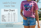 Aloha Scenic Lavender Crew Neck Tee, Hawaiian Floral Graphic, S-XXL