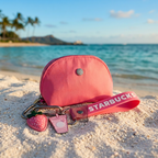 Starbucks 2026 Pink Drink Collection Wristlet Keychain Set – Coin Pouch with Strawberry Charm