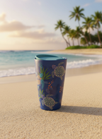 Starbucks 2021 Hawaii Collection 12oz Blue Sea Turtle & Moon Double Walled Ceramic Tumbler