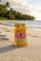 Sweet Aloha Organic Hawaiian Raw Honey – 100% Unfiltered & Wildcrafted – 30 oz Premium Glass Jar