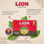 Lion Coffee Original Medium Roast, Single-Serve Coffee Pods, 12 Count Box