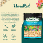 Hamakua Macadamia Nuts - Unsalted Dry Roasted Hawaiian Grown - Large Half & Whole Kernels (10 oz Pouch)