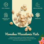 Hamakua Macadamia Nuts - Unsalted Dry Roasted Hawaiian Grown - Large Half & Whole Kernels (10 oz Pouch)