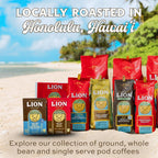 Lion Coffee Vanilla Macadamia Single-Serve Pods - Premium Island-Roasted Medium Roast - 12 Count Box