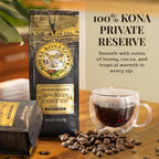 ROYAL KONA COFFEE Whole Bean, 100% Hawaiian Kona Medium Roast, 7 oz