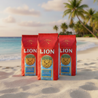 Lion Coffee, Arabica Coffee Beans, Light Roast Whole Bean Coffee, Vanilla Macadamia Flavor, A Taste of Aloha, 24 Ounce Bag