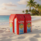 Lion Coffee, Arabica Coffee Beans, Light Roast Whole Bean Coffee, Vanilla Macadamia Flavor, A Taste of Aloha, 24 Ounce Bag