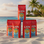 Lion Coffee, Arabica Coffee Beans, Light Roast Whole Bean Coffee, Vanilla Macadamia Flavor, A Taste of Aloha, 24 Ounce Bag