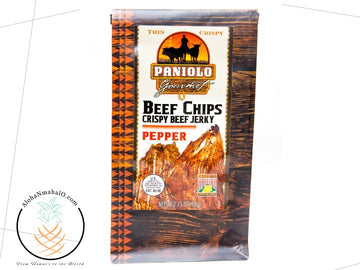 Crispy Beef Jerky, Pepper Flavored Beef Chips Paniolo Gourmet 2.75 oz.
