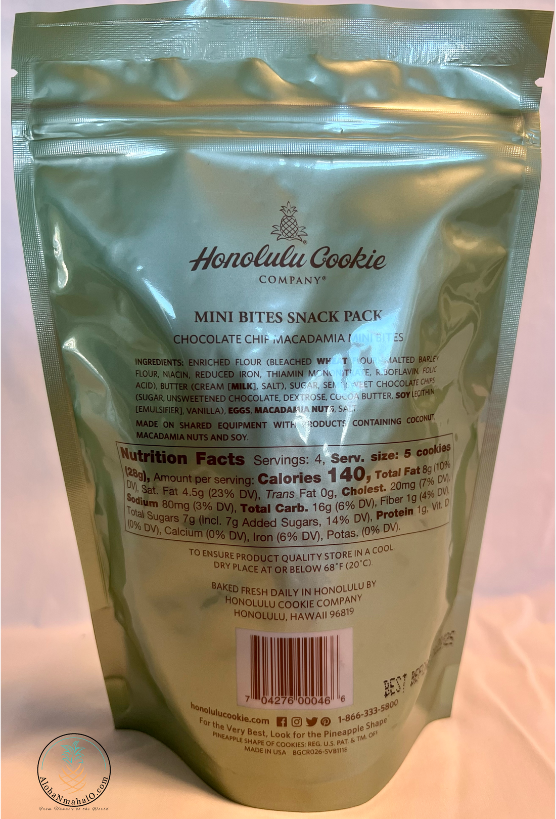 Chocolate Chip Macadamia Mini Bites / Premium Shortbread Cookies / Honolulu Cookie Company