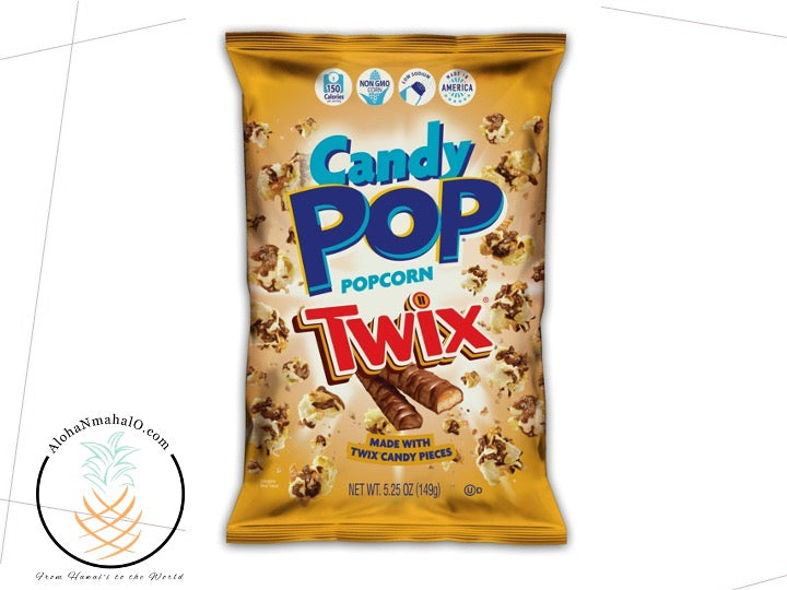 Snack Pop Twix Candy Coated Popcorn,Made with Real Twix Candy,Drizzled with Chocolate and Caramel,NON-GMO,5.25oz
