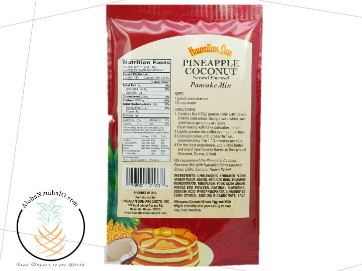 Hawaiian Sun Pineapple Coconut Pancake Mix 6oz